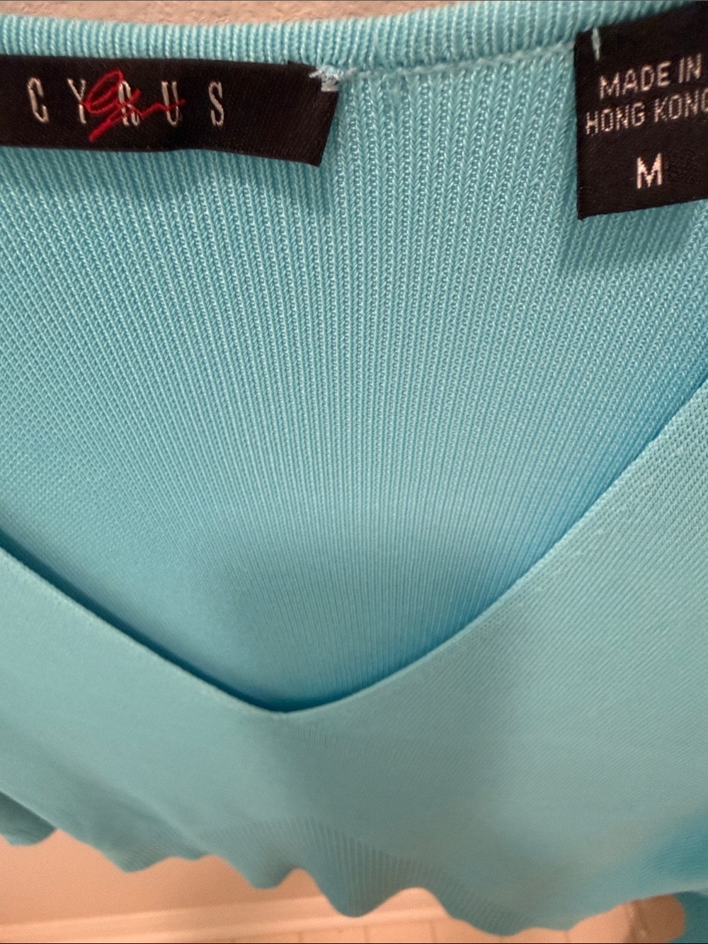 Cyrus Women's V-Neck Lightweight Sweater - Turquoise M - Picture 6 of 6